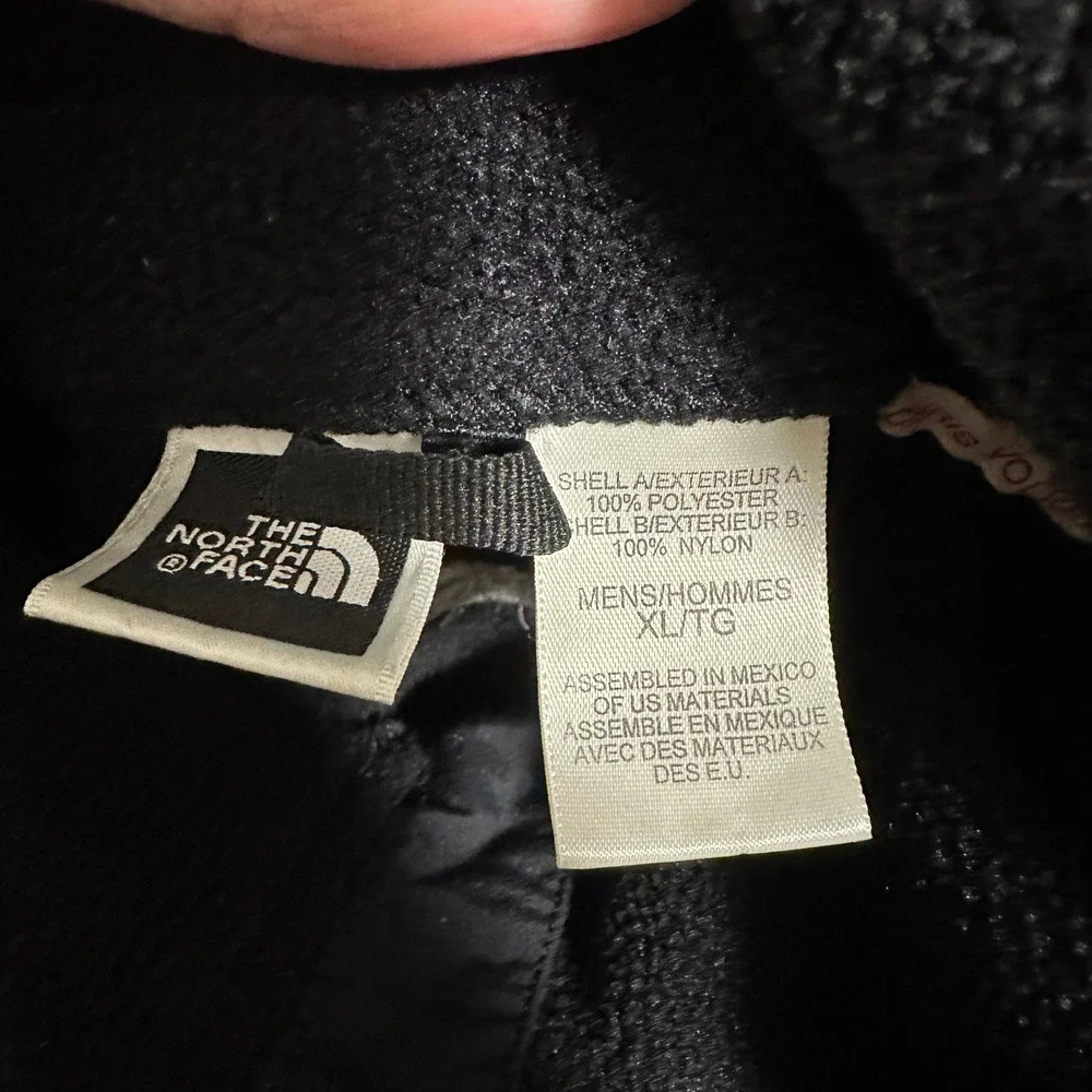 The North Face Full Zip Fleece Jacket Raglan Sleeve Mock Neck Black Mens Size XL